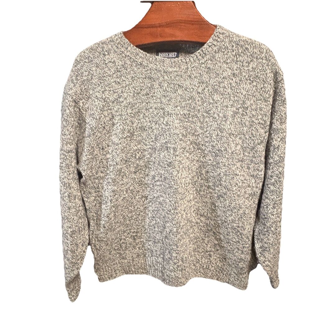 Vintage Lands End Wool Blend Sweater Crewneck Pullover Made in USA Size XL Long